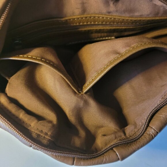 St. John's Bay Brown Genuine Leather Shoulder Bag Hobo Tote - Picture 6 of 10